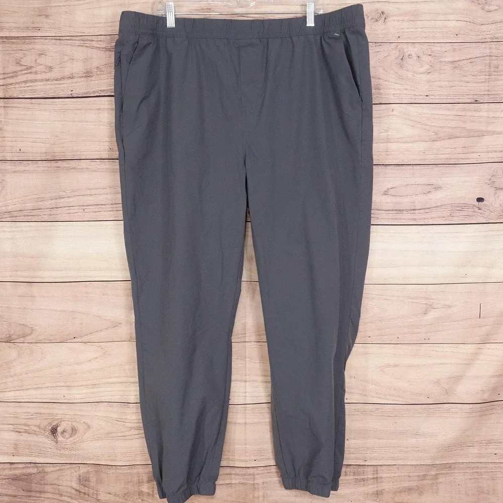Banana Republic‎ Pants Mens 2XL Gray Jogger Elastic Waist Zip Pocket Lightweight